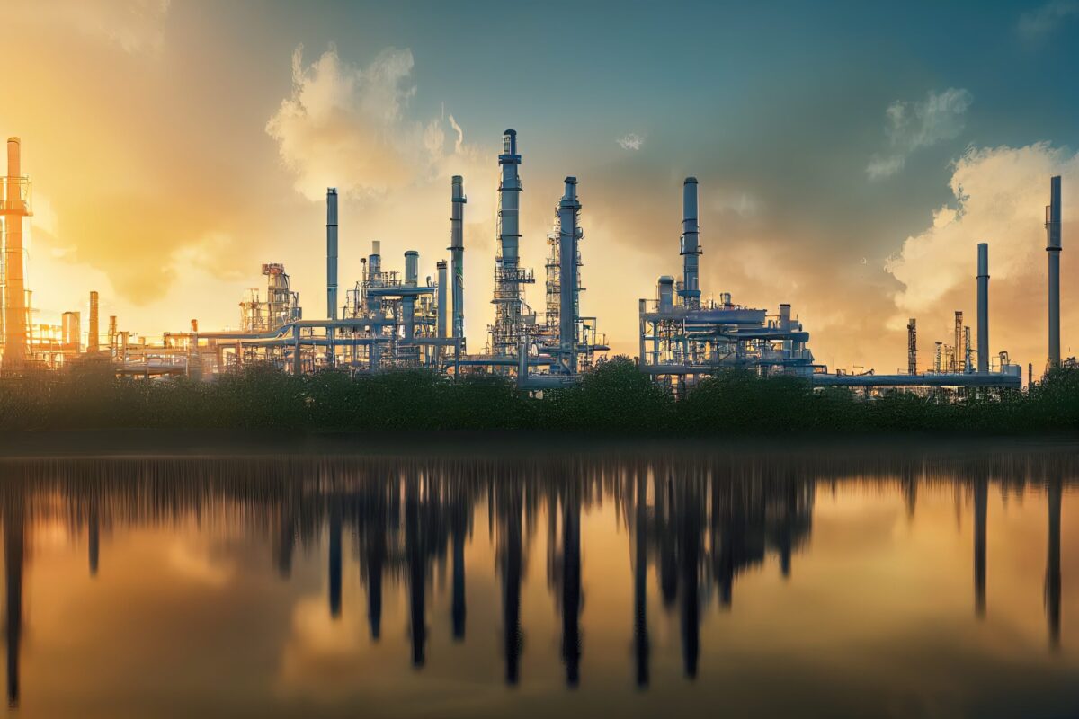3D rendering of a petrochemical industry